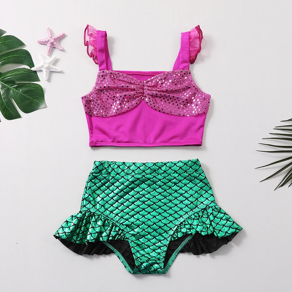 Costume da bagno principessa Sirena Mirabel Isabella Costume da bagno Set Ragazza Estate Beachwear Pool Party Bambini Anna Elsa Rapunzel Costume da bagno