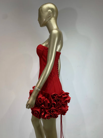 Estate nuovo 2024 donne sexy senza spalline allacciato mini fasciatura vestito aderente celebrità elegante compleanno mini abito da sera da sera