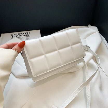 Nuove borse a tracolla moda tinta unita borsa a tracolla da viaggio femminile plaid piccole borse a tracolla in pelle PU per donna