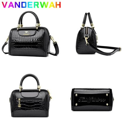 Borse di lusso in morbida pelle Borse da donna Designer 3 strati Borsa a tracolla con tracolla Sac Borsa da donna per lo shopping di grande capacità