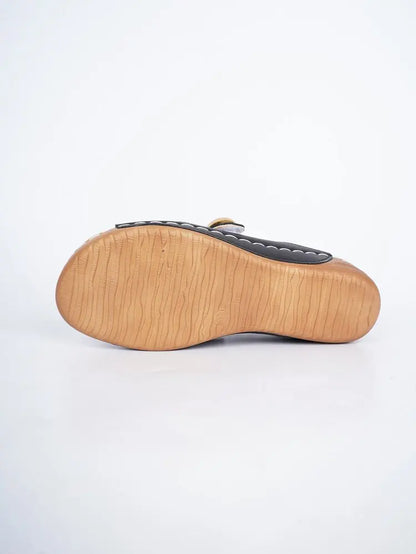 Sandales décontractées d'été pour femme à talon, chaussures compensées basses pour femme, chaussons d'intérieur et d'extérieur, chaussures d'été à talon