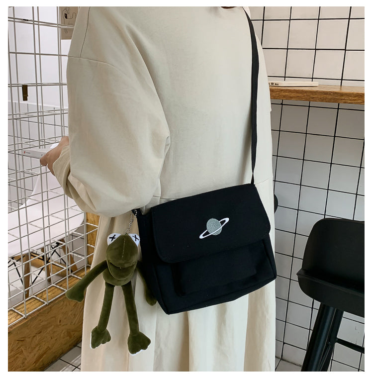 Borsa a tracolla per studenti con collage casual Borsa piccola da donna Borsa a tracolla in tela per donna Borse a tracolla con stampa Bolsas Sac