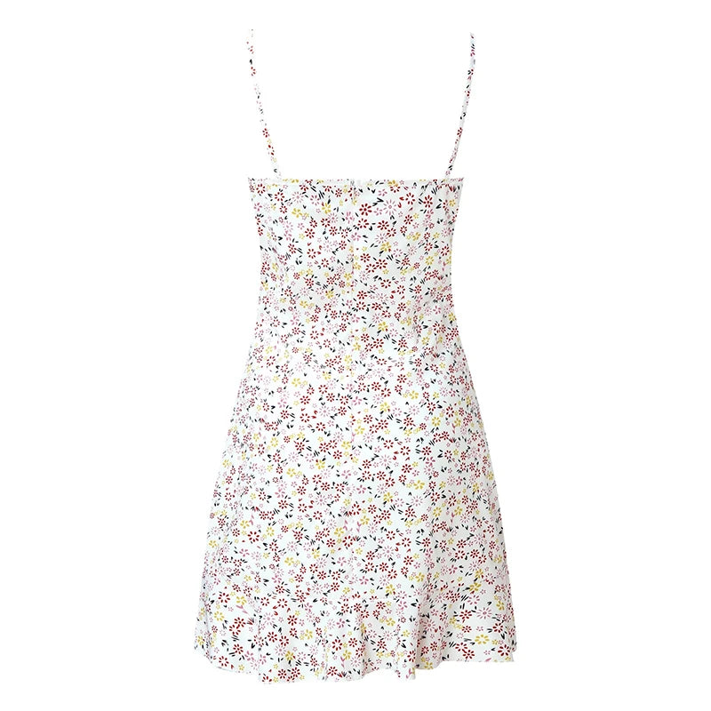Gonna comoda estiva da donna, sexy, casual, per la casa, con piccola canotta floreale