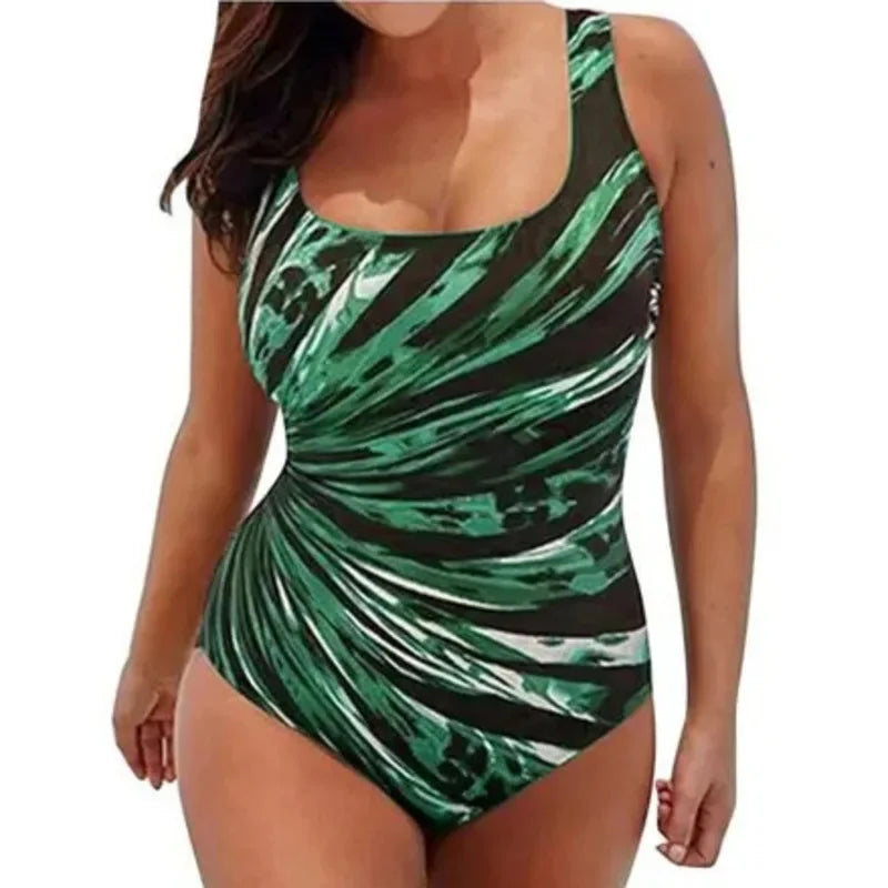 Sexy Print One-Piece Large Swimsuits Closed Plus Size Swimwear 2025 Body Bathing Suits Female Pool Beach Women's Swimming Suit