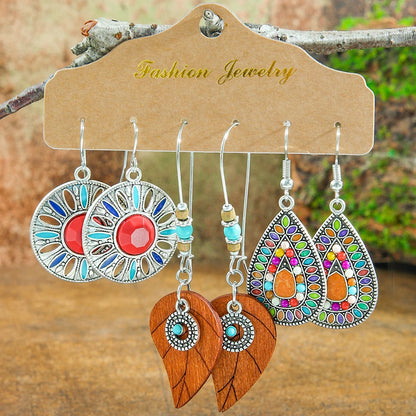 Orecchini da donna multi-stile stile Boho Forma geometrica Ciondola i gioielli dell'orecchio abbinano vari regali per decorazioni per feste