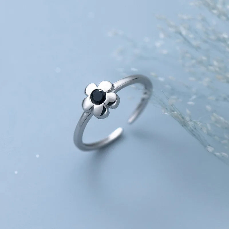 Anelli di apertura del fiore di zircone di lusso per le donne Cubic Zirconia Rosa Fiore di ciliegio Tulipano Anello da dito regolabile Gioielli da sposa