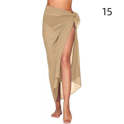 Jupes de plage sexy pour femmes, jupes de plage en mousseline, paréo long, serviette de plage, écharpe de bikini sexy