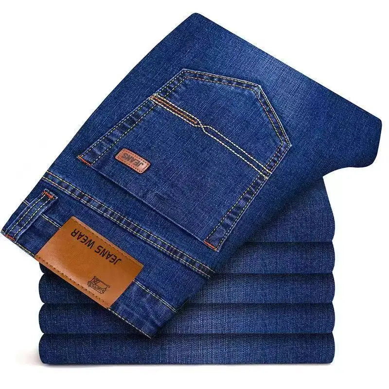 Jeans da Uomo Business Nuovo Stile 2026 Casual Elasticizzati Classici Blu Neri Pantaloni da Lavoro in Denim Abbigliamento Maschile