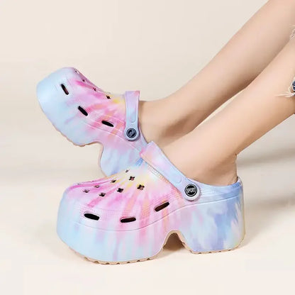 Pantofole da spiaggia estive nuove da donna di lusso 2024 tacco alto 9cm suola morbida leggera comode pantofole Casual di alta qualità