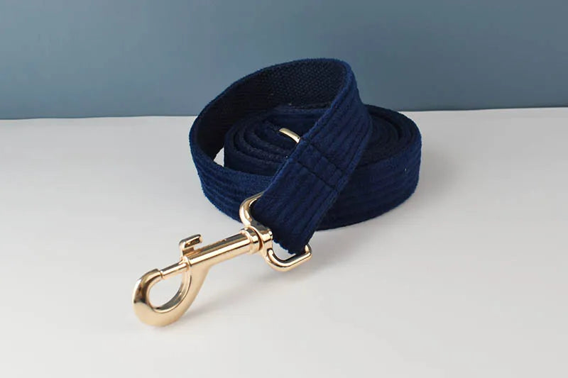 Set di collare e guinzaglio per cani in velluto a coste blu violaceo, con targhetta personalizzata incisa, accessori per animali domestici, guinzaglio per cani in velluto a coste17