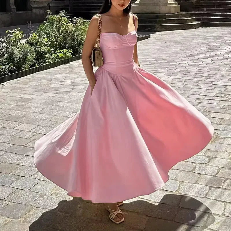 Robe longue bohème sexy d'été pour femme, luxueuse et élégante, col en V, sans manches, robe de plage à fleurs pour femme 2025