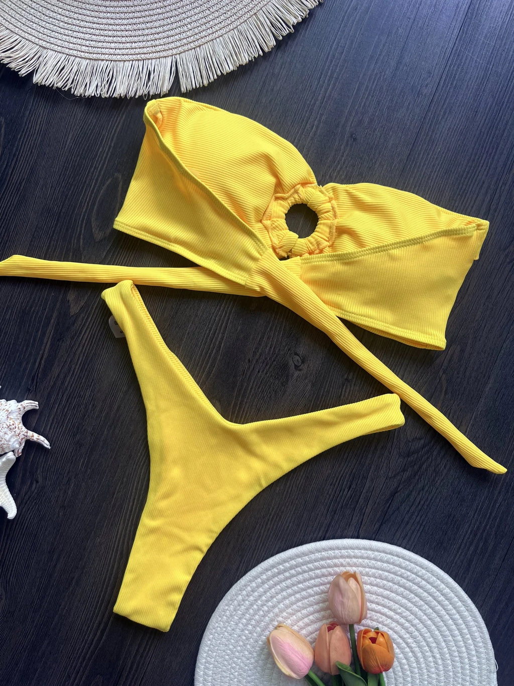 RUOTONGSEPT Bikini 2025 Sexy Bandeau Bademode Damen Brasilianischer Badeanzug Tanga Biquini Zweiteiliger Badeanzug
