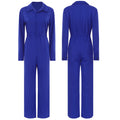 Tuta da lavoro da donna Tuta con bottoni alla moda Colletto rovesciato casual Pagliaccetto a maniche lunghe Design elegante con bottoni sul davanti
