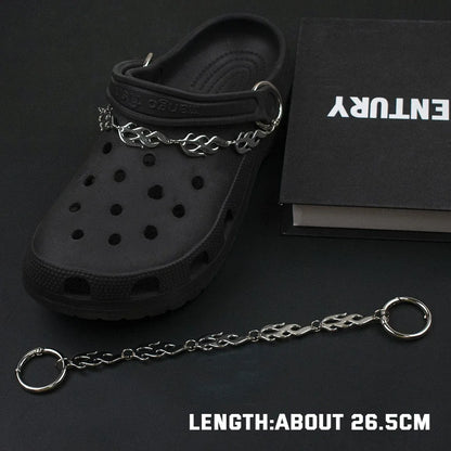 1Pcs Hip-hop Metal Sneaker Decoration Punk Fashion High-top Canvas Shoe Chain Dark Style Pin Men Women Slipper Sandal Accessorie