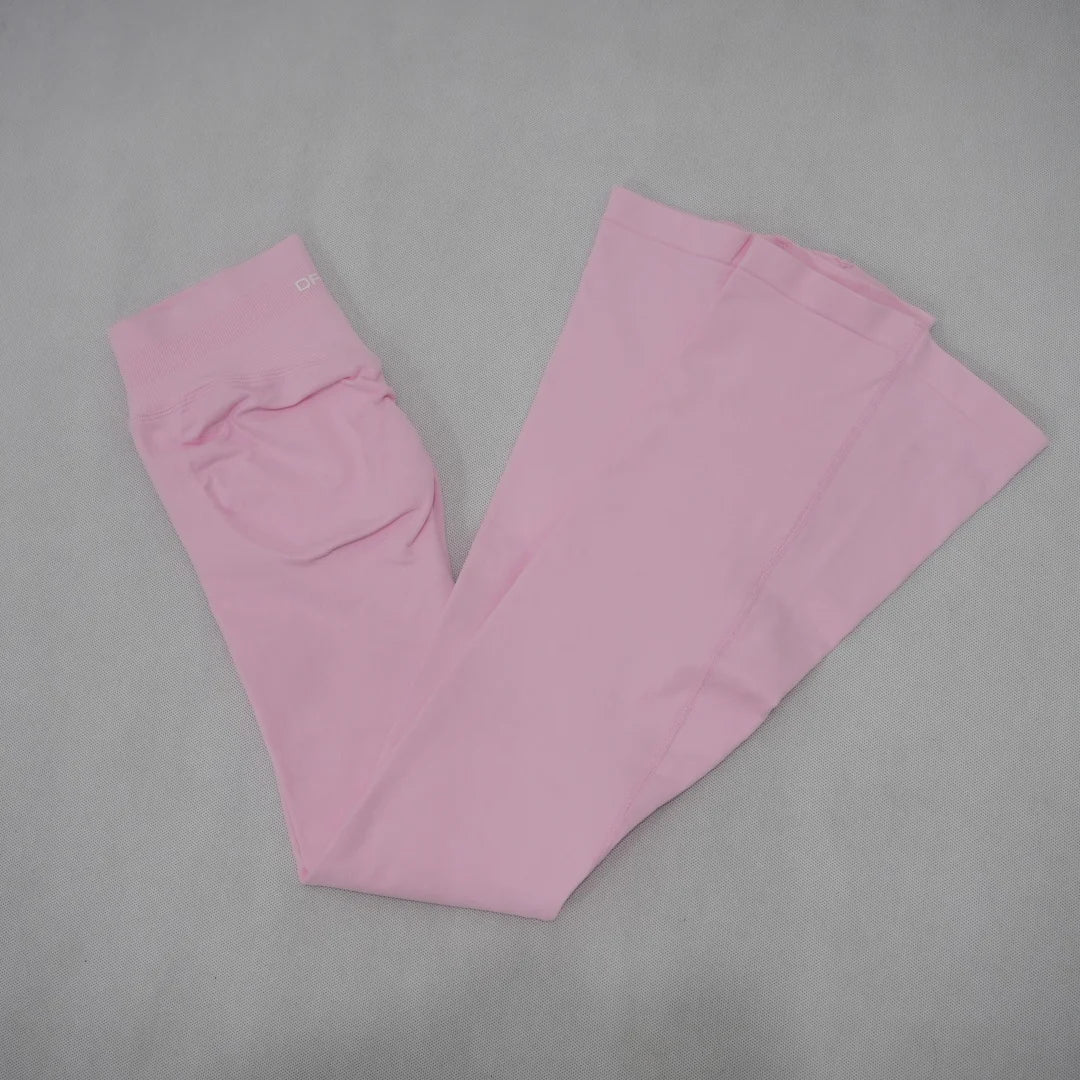DF‑LOGO Pantaloni Yoga a Zampa Senza Cuciture per Donna, Asciugatura Rapida, Traspiranti, Leggings Modellanti per Glutei, per Palestra, Pilates, Allenamento e Fitness