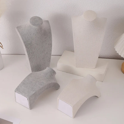 Manichino Lino Velluto Collana Ciondolo Catena Gioielli Busto Collo Espositore Supporto Manichino Collana Ciondolo Vetrina