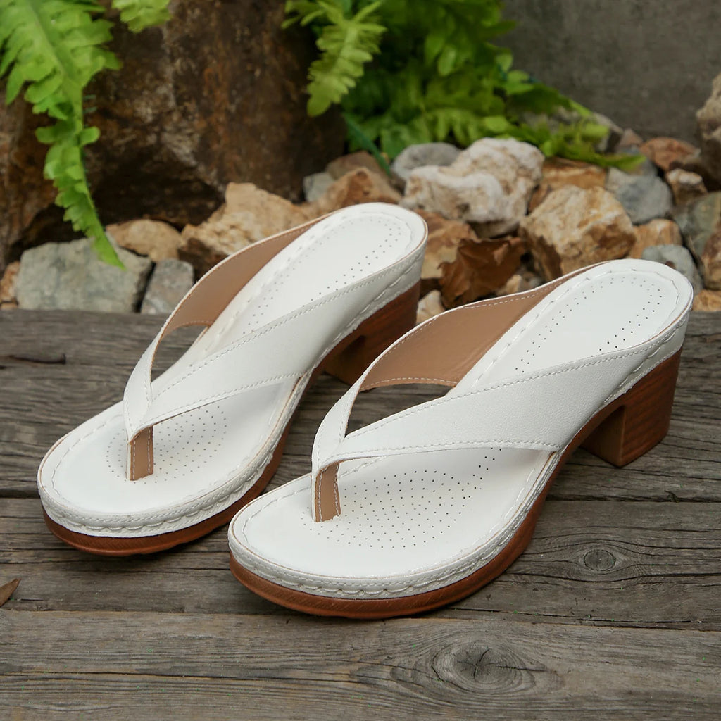 Sandali Estivi da Donna di Alta Qualità, Nuova Moda, Tinta Unita, Punta Aperta, Tacchi Alti, Casual, Infradito da Spiaggia, Zapatos Mujer