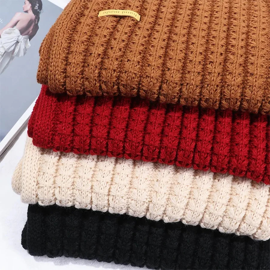 1Pc Sciarpa di lana lavorata a maglia spessa tinta unita Donna Uomo Inverno Caldo Collo Avvolgente di lana ispessita lavorata a maglia Scialle con frange spesse Uso quotidiano