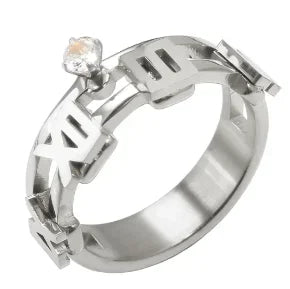Anello minimalista con cuore d'amore in acciaio inossidabile per donna Anelli con zirconi intarsiati Gioielli di moda romantici impermeabili color oro