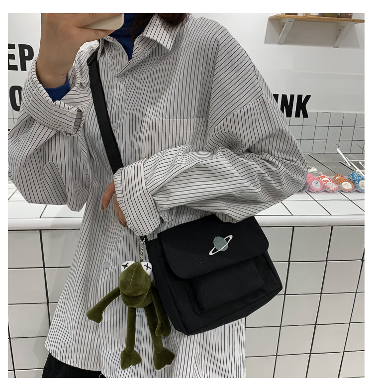 Borsa a tracolla per studenti con collage casual Borsa piccola da donna Borsa a tracolla in tela per donna Borse a tracolla con stampa Bolsas Sac