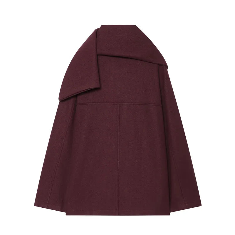 Cappotto da Donna 2026 Nuova Giacca Corta Invernale Autunnale alla Moda con Sciarpa Decorativa, Capispalla Elegante e Chic per Signora