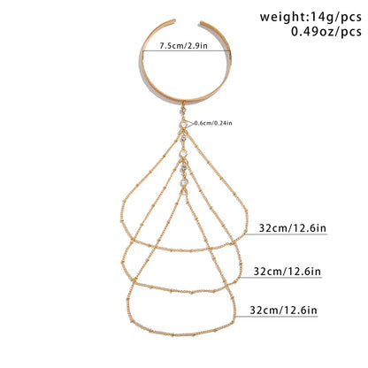 Ingemark 17 Stili Boho Ciondolo in cristallo Braccialetti aperti per le donne Wed Bridal Goth Nappa Braccialetti con braccio a maglie Regalo di gioielli per feste