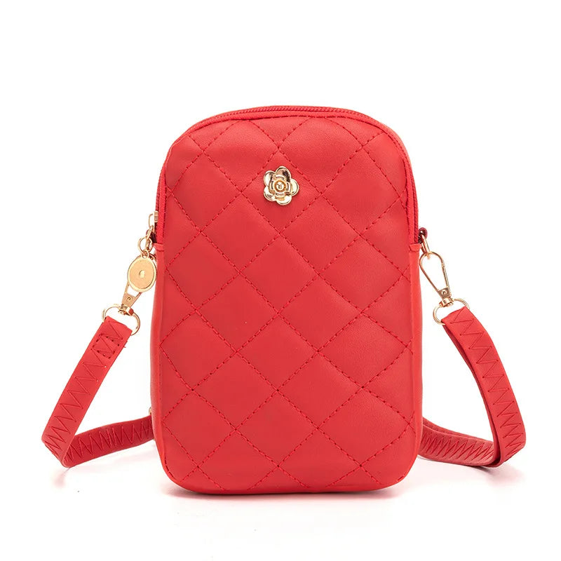 Nuovo 2025 Nuova borsa a tracolla in PU Borse centinaia e semplici Mini borsa per cellulare da donna Borse a tracolla Borse quadrate piccole estive