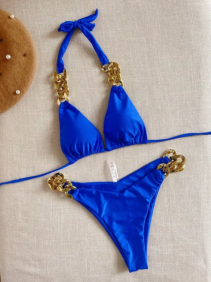 Nouveau bikini sexy 2025 Maillot de bain triangle pour femme Ensemble de bikini brésilien 2 pièces Maillot de bain dos nu Push Up