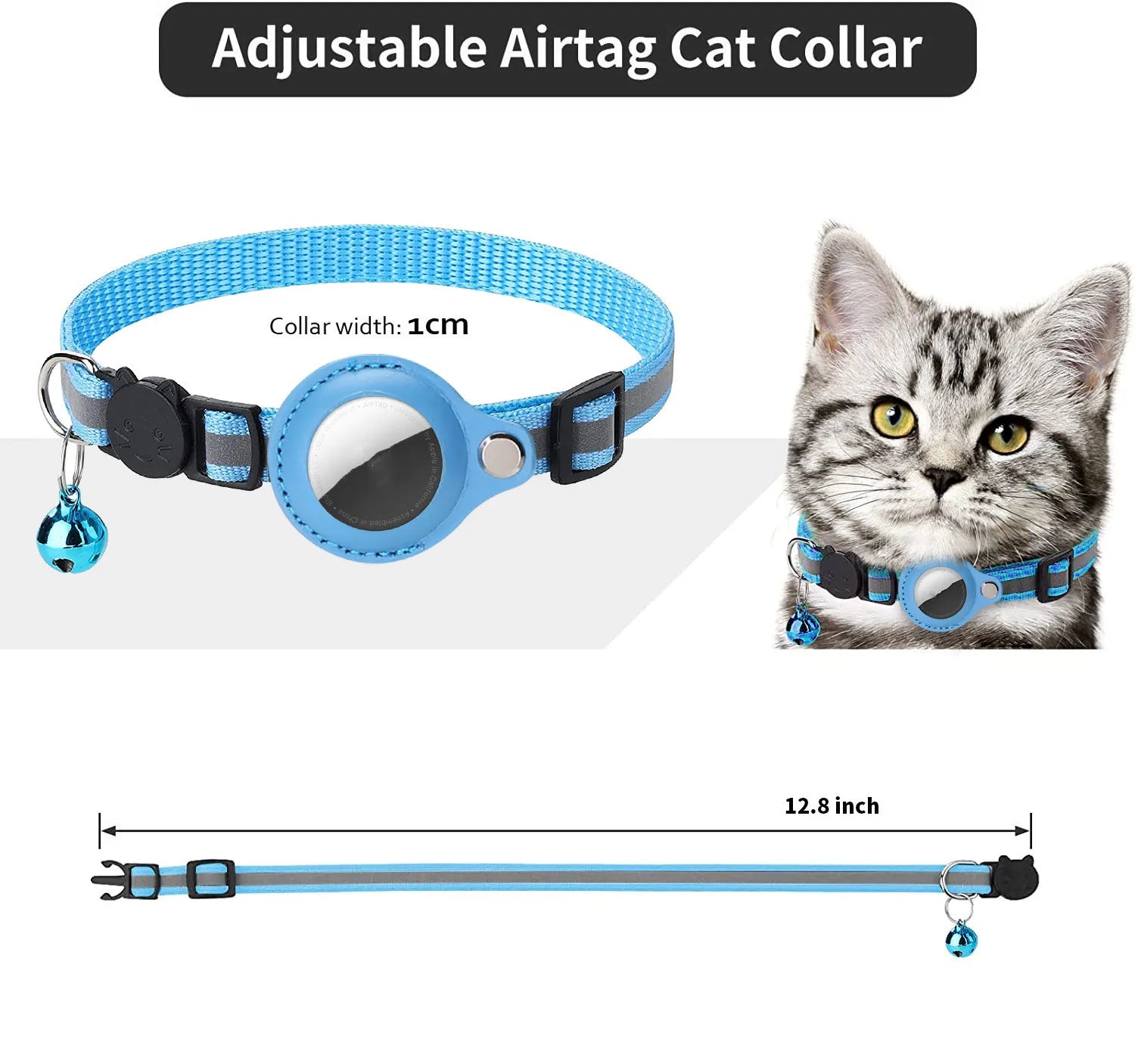 Collare per custodia Airtag per gatto con custodia protettiva per localizzatore anti smarrimento Accessori per cani Collare per animali riflettente Forniture per animali domestici