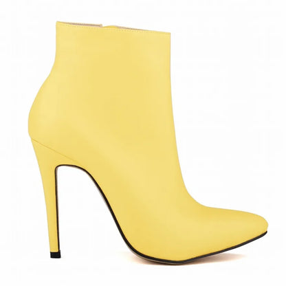 Top Leather Boots 2025 Autumn Women Shoes Fashion High Heels Zipper Breathable Short Boots Pointed Ladies Sexy Party Boots Black