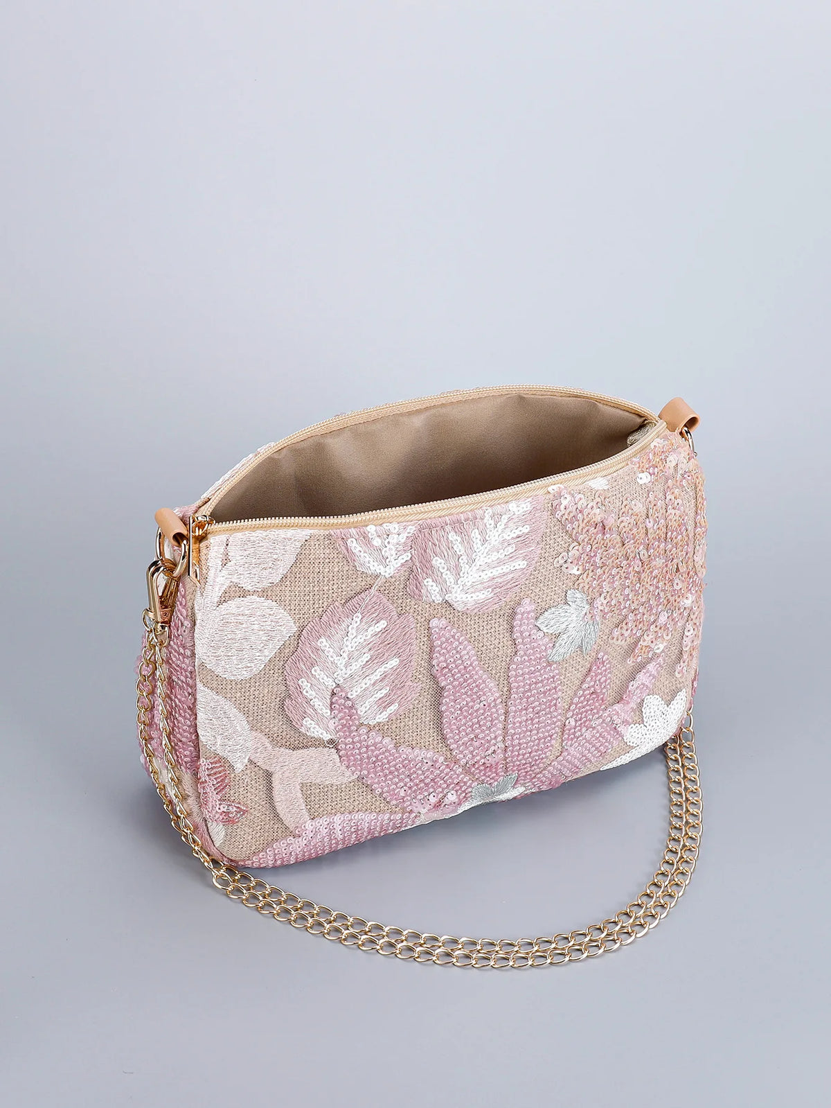Borse a tracolla da donna con ricamo floreale carino Catene con paillettes alla moda Borsa a tracolla Borsa da spiaggia casual estiva Borsa e portamonete Hobos