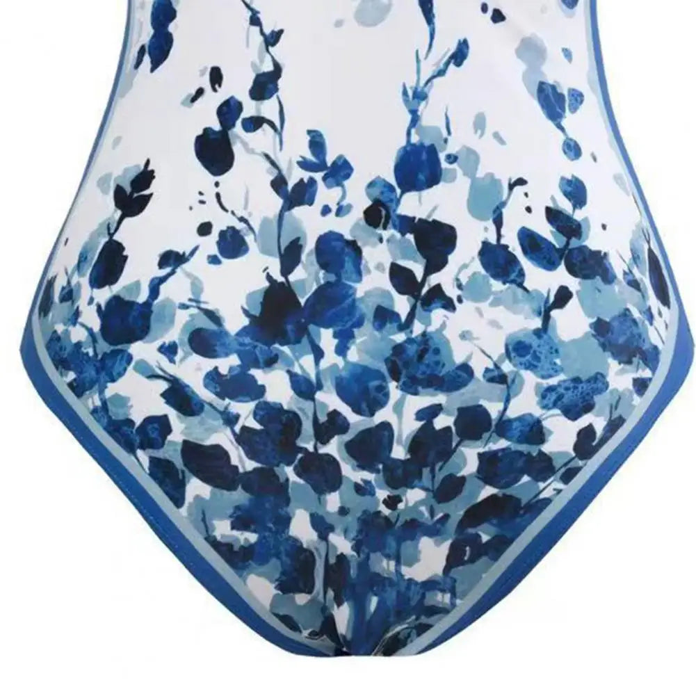 2 pezzi/set costume monokini da donna stampa vintage costume intero con cravatta al collo quadrato con gonna costume da bagno da donna con copertura da spiaggia