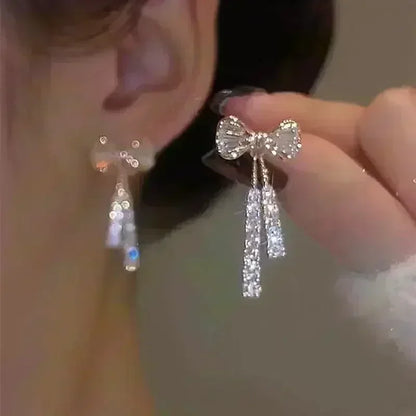 Nuova tendenza della moda Design unico Orecchini rettangolari eleganti e squisiti con zirconi per gioielli da donna Regali premium per feste di nozze