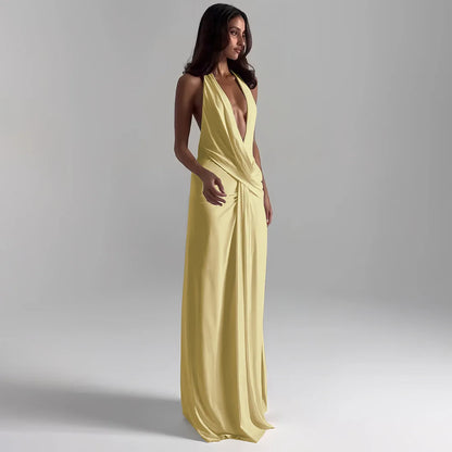Copricostume estivo da donna Costume da bagno con cinturino per spaghetti Abiti senza maniche Costume da bagno 2025 Nuova stampa Beach Holiday Maxi abiti Cover-Up