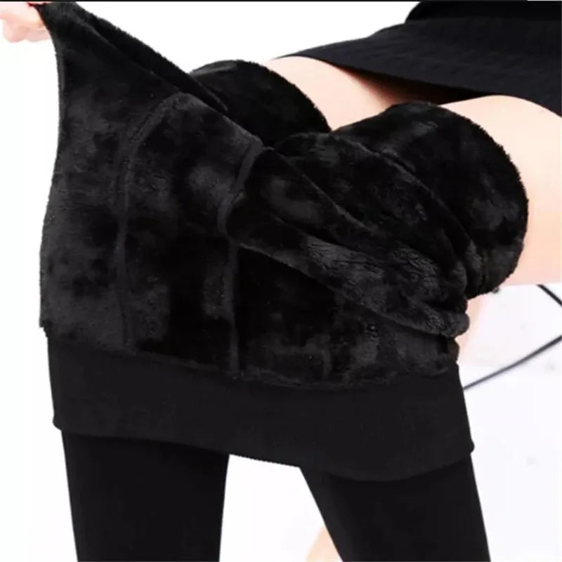 Leggings invernali per donna Leggins caldi Leggins in velluto tinta unita Leggings a vita alta Leggings elasticizzati dropshipping
