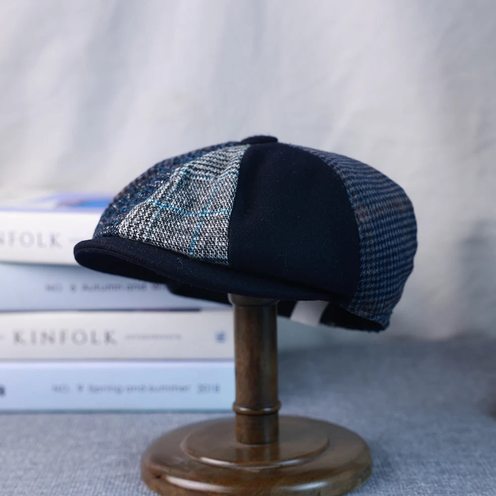 Primavera Autunno Inverno Uomo Classico Splicing Cappelli Ottagonali Retro British Newsboy Cap Gatsby Donna Uomo Berretti Berretto 005