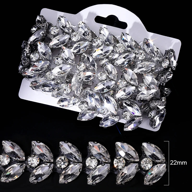 Ducrystal 1 metro motivo strass nastro hot fix vetro cristallo strass trim catena per scarpe fai da te, borse, abiti decorazione