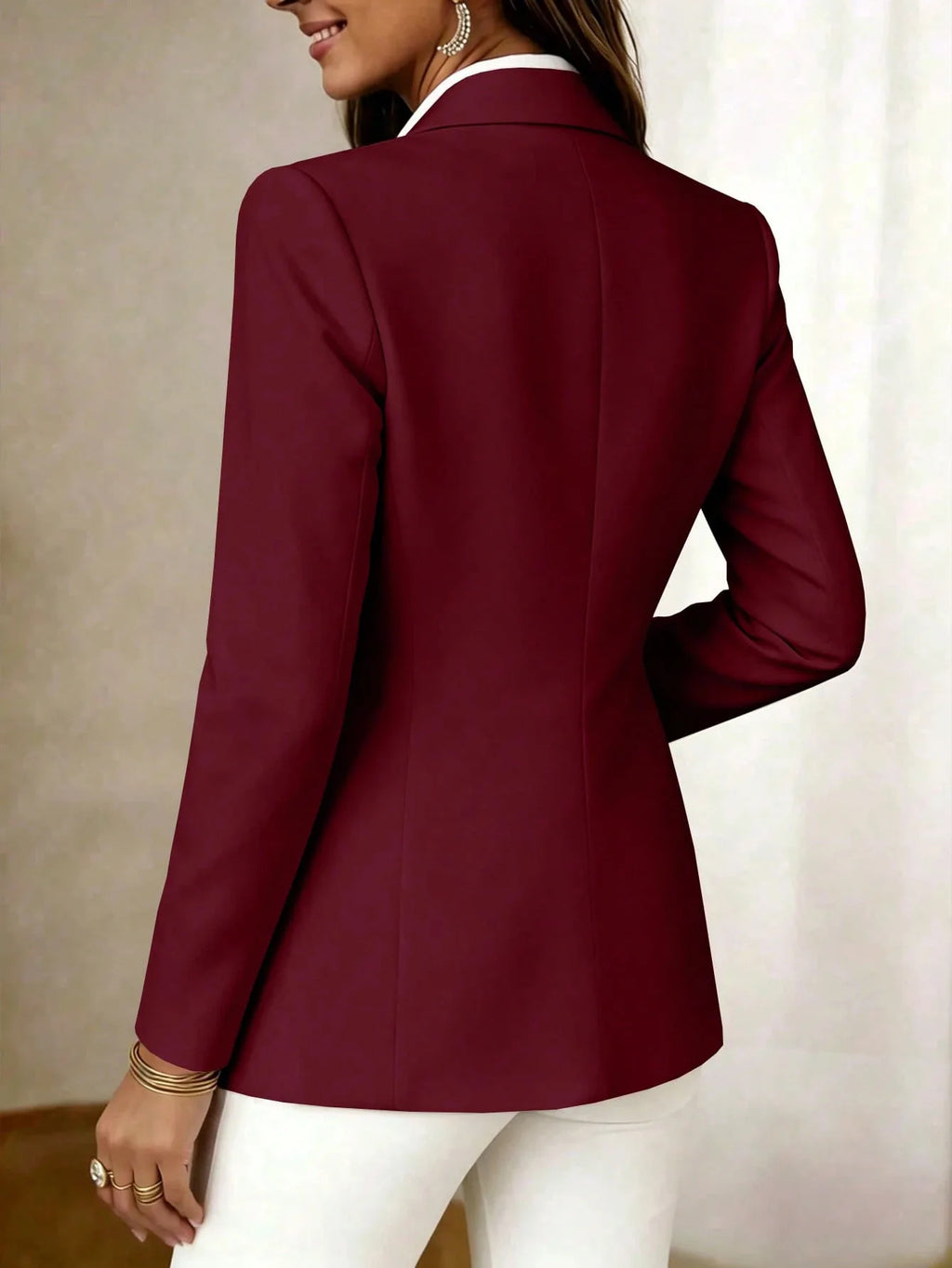 Giacca Invernale da Donna, Blazer Casual a Due Bottoni, Manica Lunga, Giacca Elegante per Ufficio e Lavoro