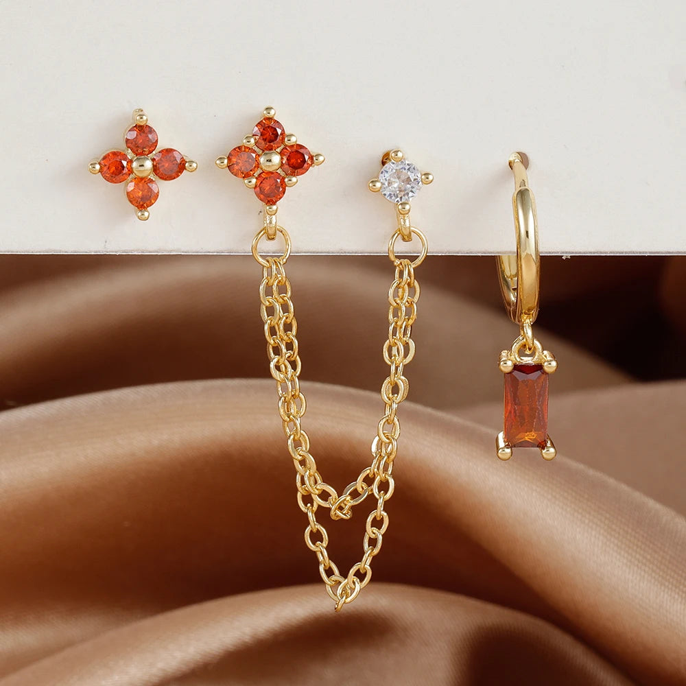 3 pezzi squisiti orecchini in acciaio inossidabile con 12 costellazioni di pietre portafortuna set per orecchini penetranti della cartilagine da donna gioielli di moda
