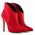9 Colors Stiletto High Heels Women Fashion Boots New Back Zipper Soft Flock Pointed Toe Party Boots Female Autumn Elegant Shoes
