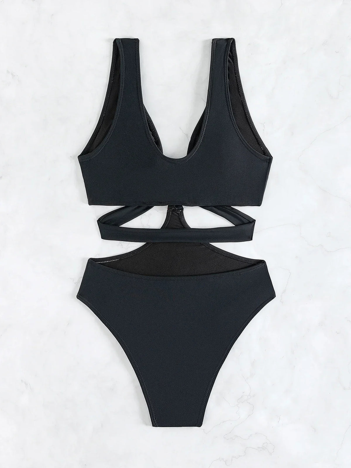 Sexy One-piece Hollowed-out Bikini  Swimwear Women  High Waist Bikinis Beautiful and Cool Swimsuit  High Waist Bikini