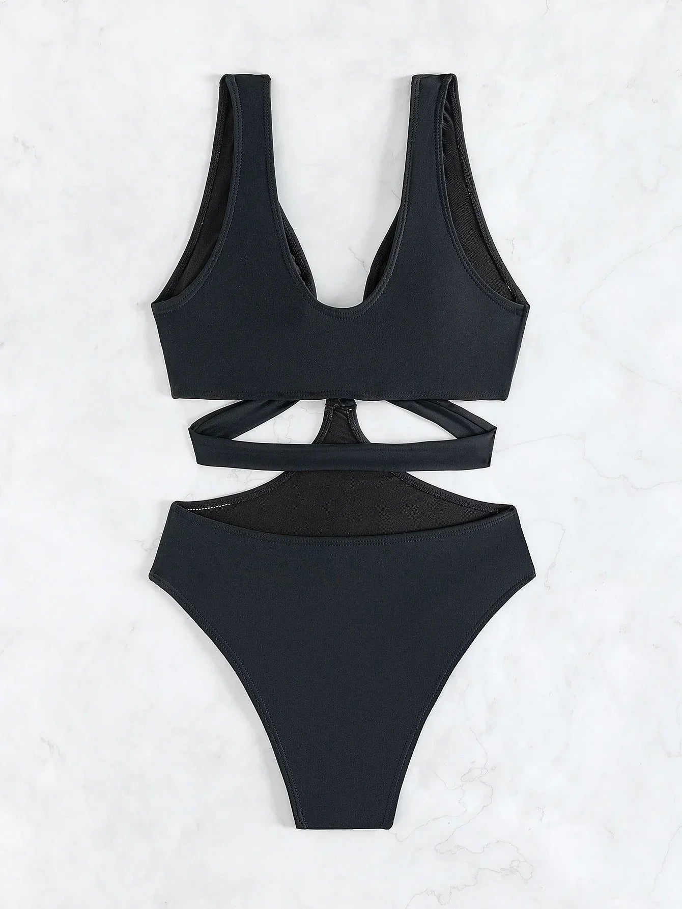 Sexy One-piece Hollowed-out Bikini  Swimwear Women  High Waist Bikinis Beautiful and Cool Swimsuit  High Waist Bikini