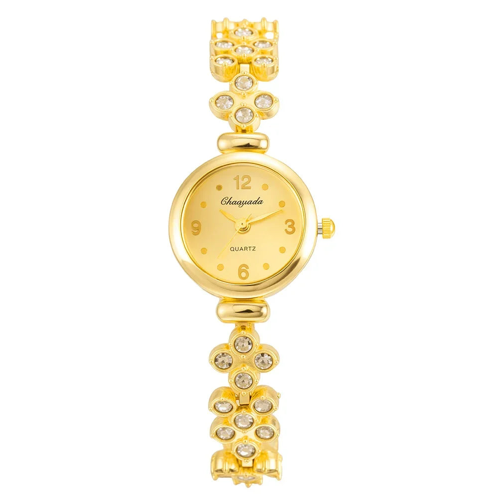 Orologio da polso da donna di lusso Orologi in oro con strass alla moda per donna Orologio da polso al quarzo da donna semplice ed elegante montre femme
