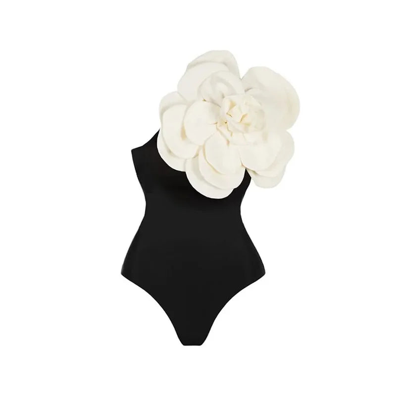 Costume da bagno floreale con stampa floreale con volant monospalla blu Set copricostume singolo micro monokini costumi da bagno sexy per ragazze Summer Beach