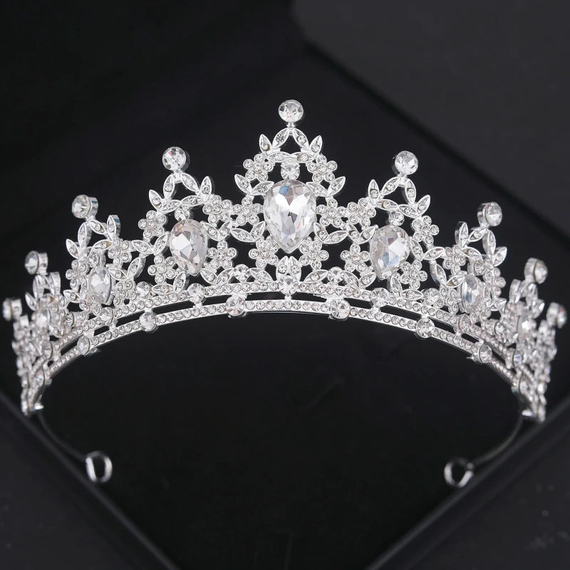 Diademi e corone di cristallo barocchi Festa con strass Prom Diadema Fascia da sposa Accessori per capelli da sposa Gioielli Corona Tiara Regalo