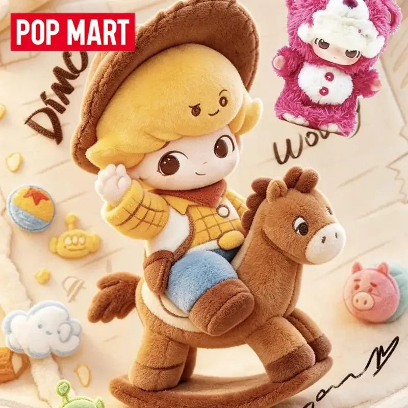 POP MART DIMOO WORLD PIXAR Series Ciondolo in vinile e peluche Blind Box Guess Bag Mystery Box Giocattoli Bambole Ornamenti Collezione Regalo