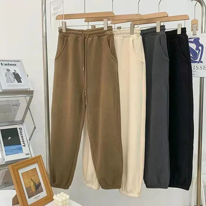 Pantaloni invernali spessi e caldi da donna Pantaloni Harem in pile polare a doppia faccia caldi Pantaloni lunghi larghi comodi a vita alta sportivi casual