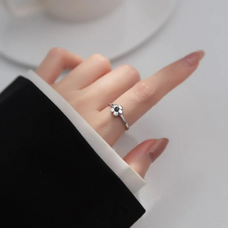 Anelli di apertura del fiore di zircone di lusso per le donne Cubic Zirconia Rosa Fiore di ciliegio Tulipano Anello da dito regolabile Gioielli da sposa