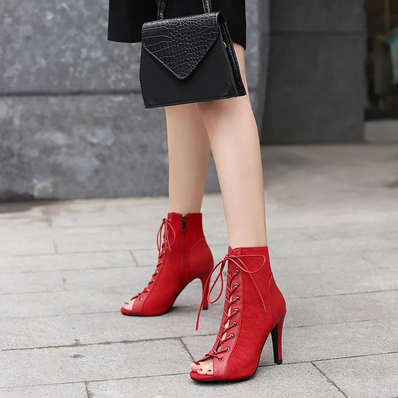 Sgesvier Elegant Ankle Women's Party Ladies Latin Sexy stilettos High Heels For Women Latin dance Boots heels shoes Ballroom