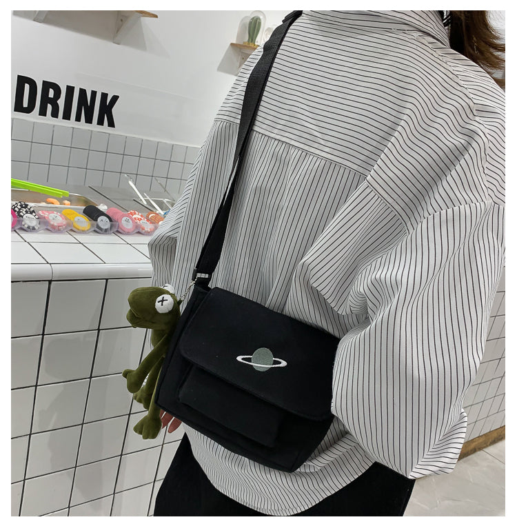 Borsa a tracolla per studenti con collage casual Borsa piccola da donna Borsa a tracolla in tela per donna Borse a tracolla con stampa Bolsas Sac